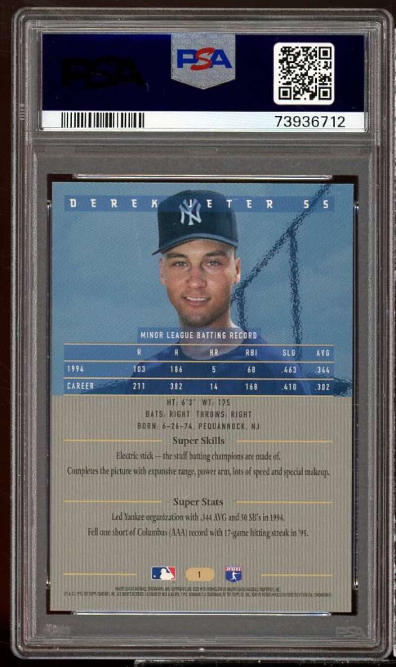 Derek Jeter Card 1995 Bowman's Best #1 PSA 9 Image 2