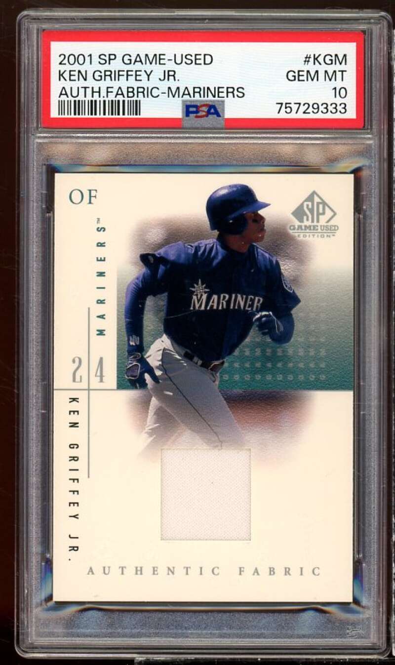 Ken Griffey Jr Card 2001 SP Game Used Authentic Fabric #kgm PSA 10 Image 1