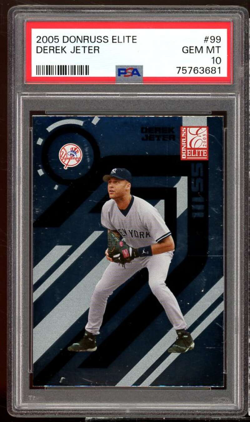 Derek Jeter Card 2005 Donruss Elite #99 PSA 10 Image 1