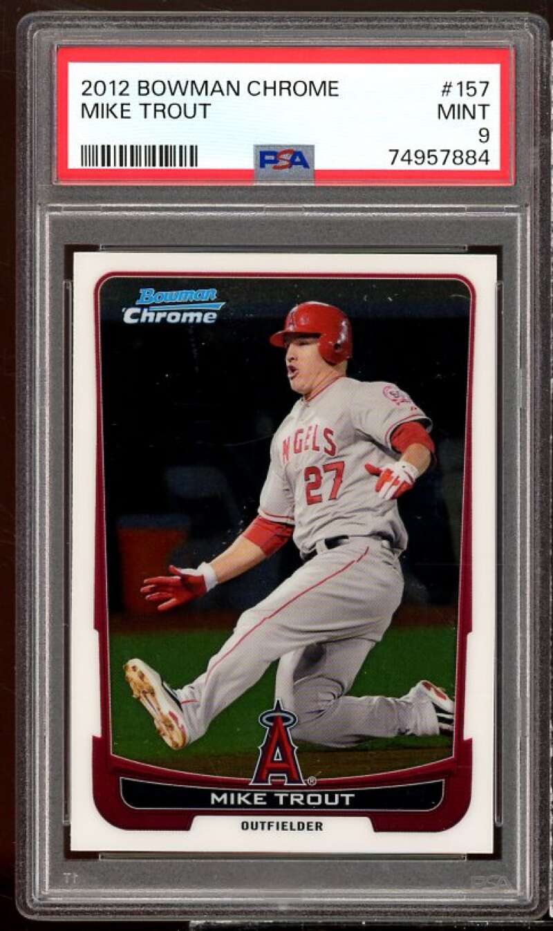 Mike Trout Card 2012 Bowman Chrome #157 PSA 9 Image 1