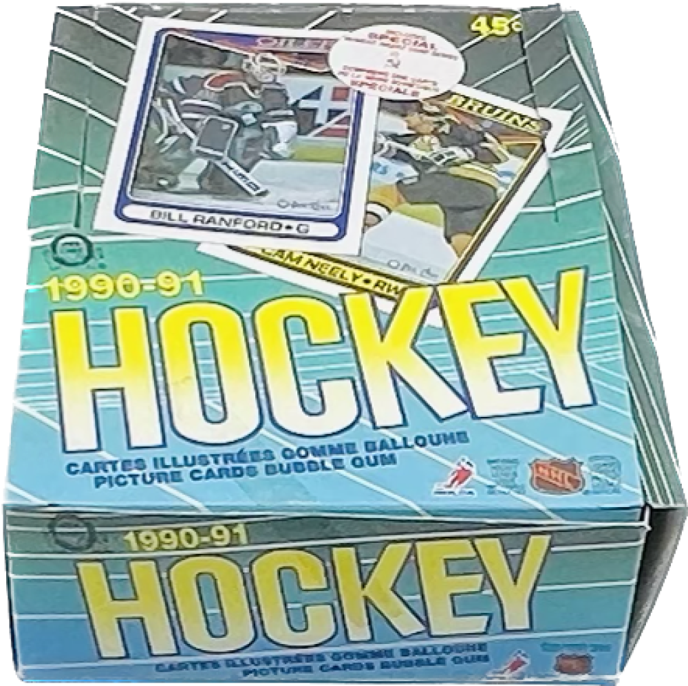 1990-91 O-Pee-Chee Hockey Wax Box Image 1