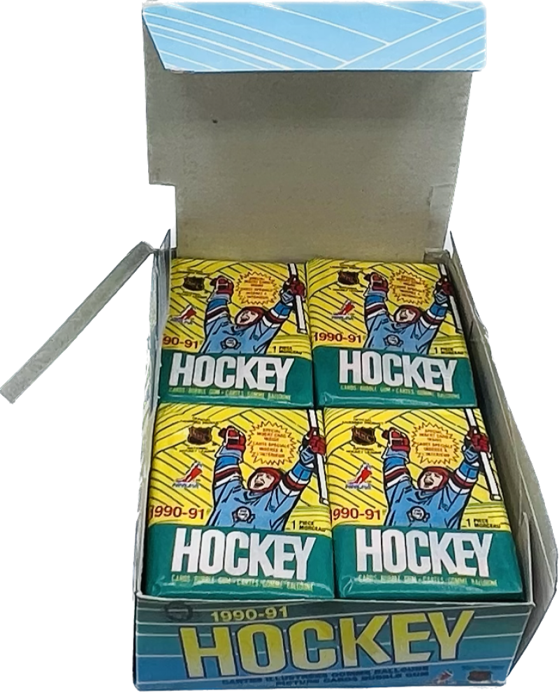 1990-91 O-Pee-Chee Hockey Wax Box Image 2