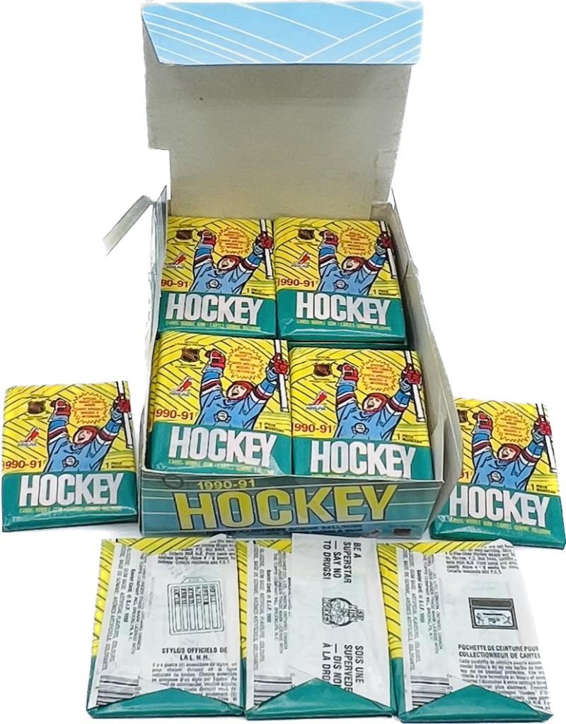 1990-91 O-Pee-Chee Hockey Wax Box Image 3