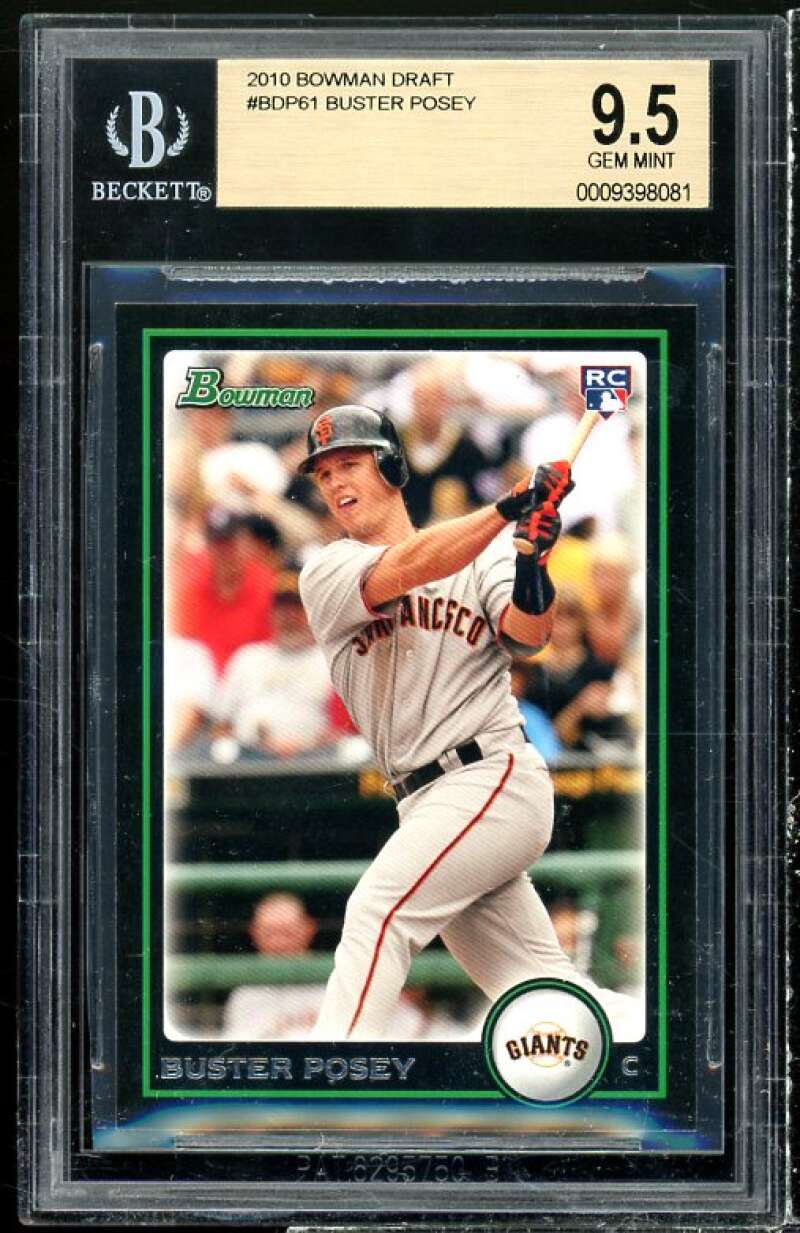 Buster Posey Rookie Card 2010 Bowman Draft #BDP61 BGS 9.5 Image 1