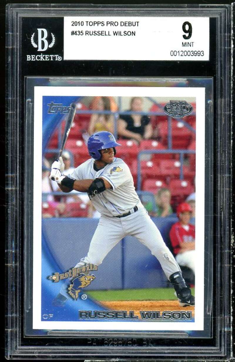 Russell Wilson Baseball Rookie Card 2010 Topps Pro Debut #435 BGS 9 Image 1