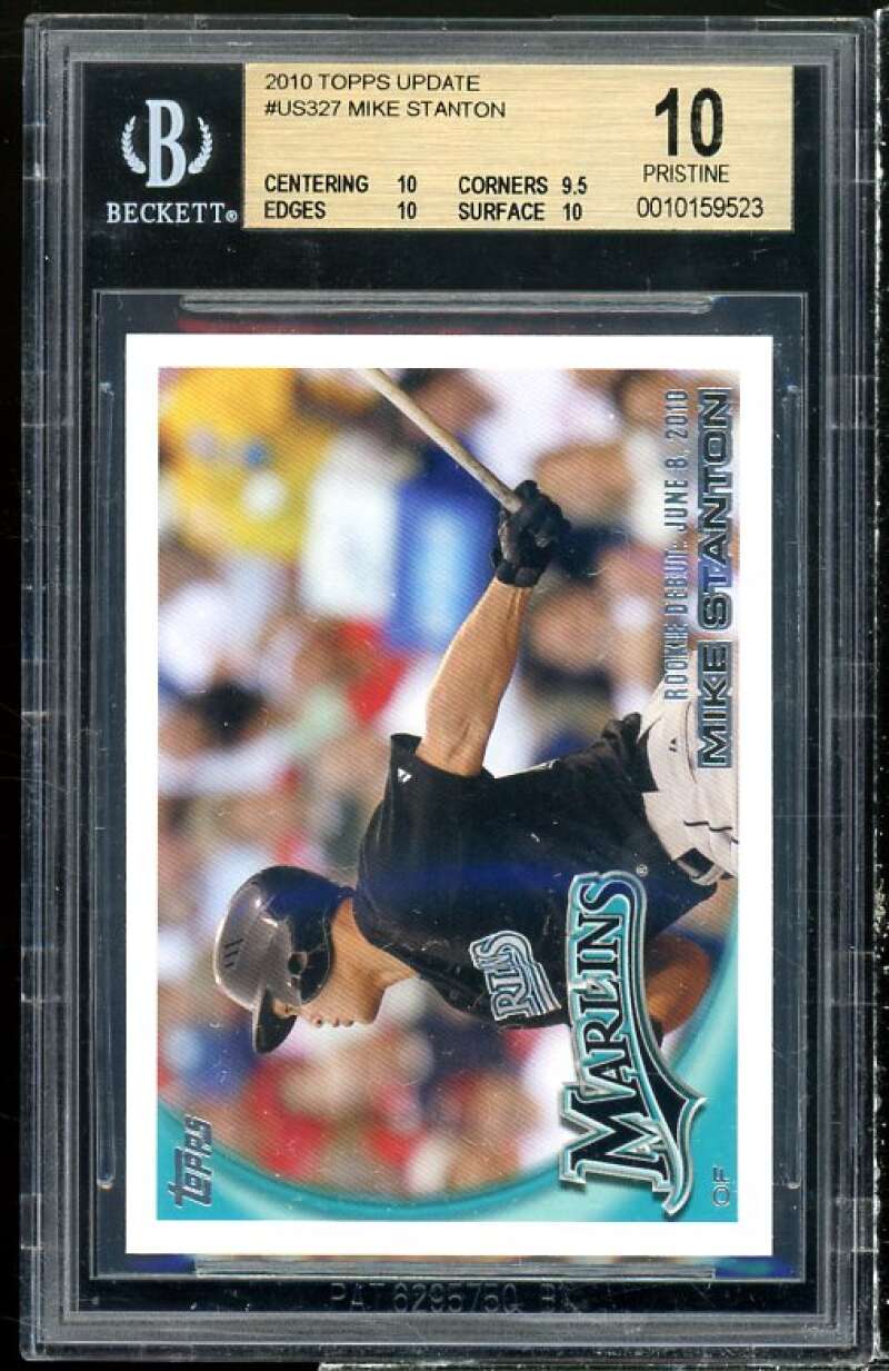 Mike Stanton Rookie Card 2010 Topps Update #US-327 (PRISTINE) BGS 10 Image 1