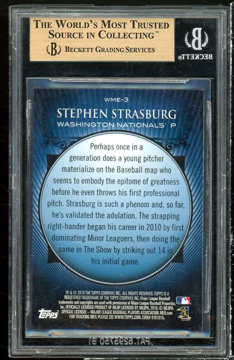 Stephen Strasburg Rookie 2010 Topps Chrome Walmart Excl Refractors #wme3 BGS 9.5 Image 2