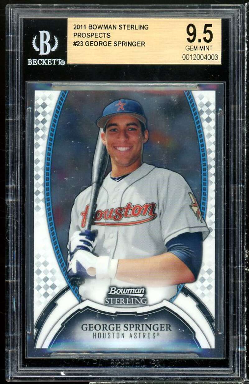 George Springer Rookie Card 2011 Bowman Sterling Prospects #23 BGS 9.5 Image 1