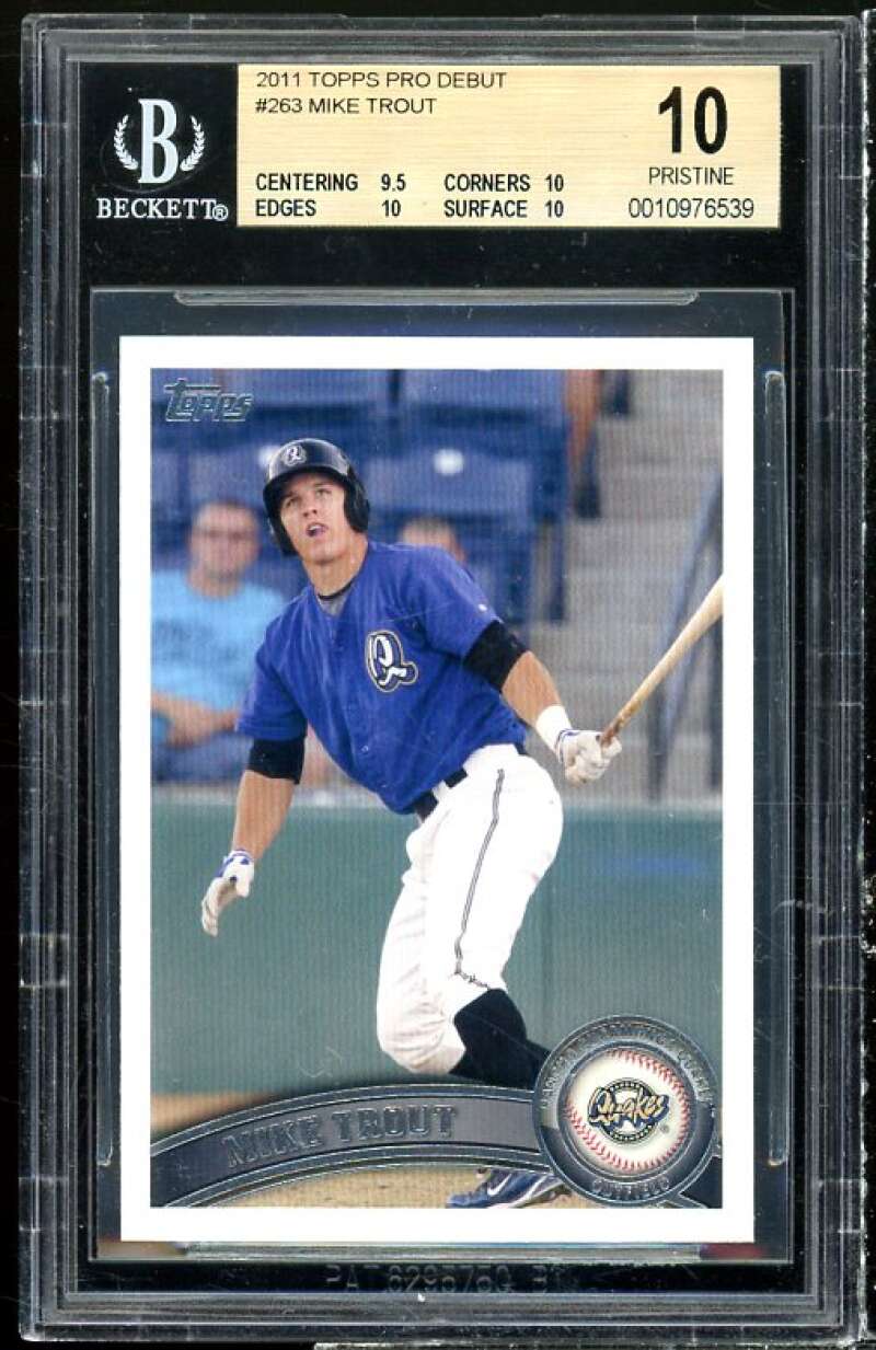 Mike Trout Rookie Card 2011 Topps Pro Debut #263 (PRISTINE) (pop 3) BGS 10 Image 1