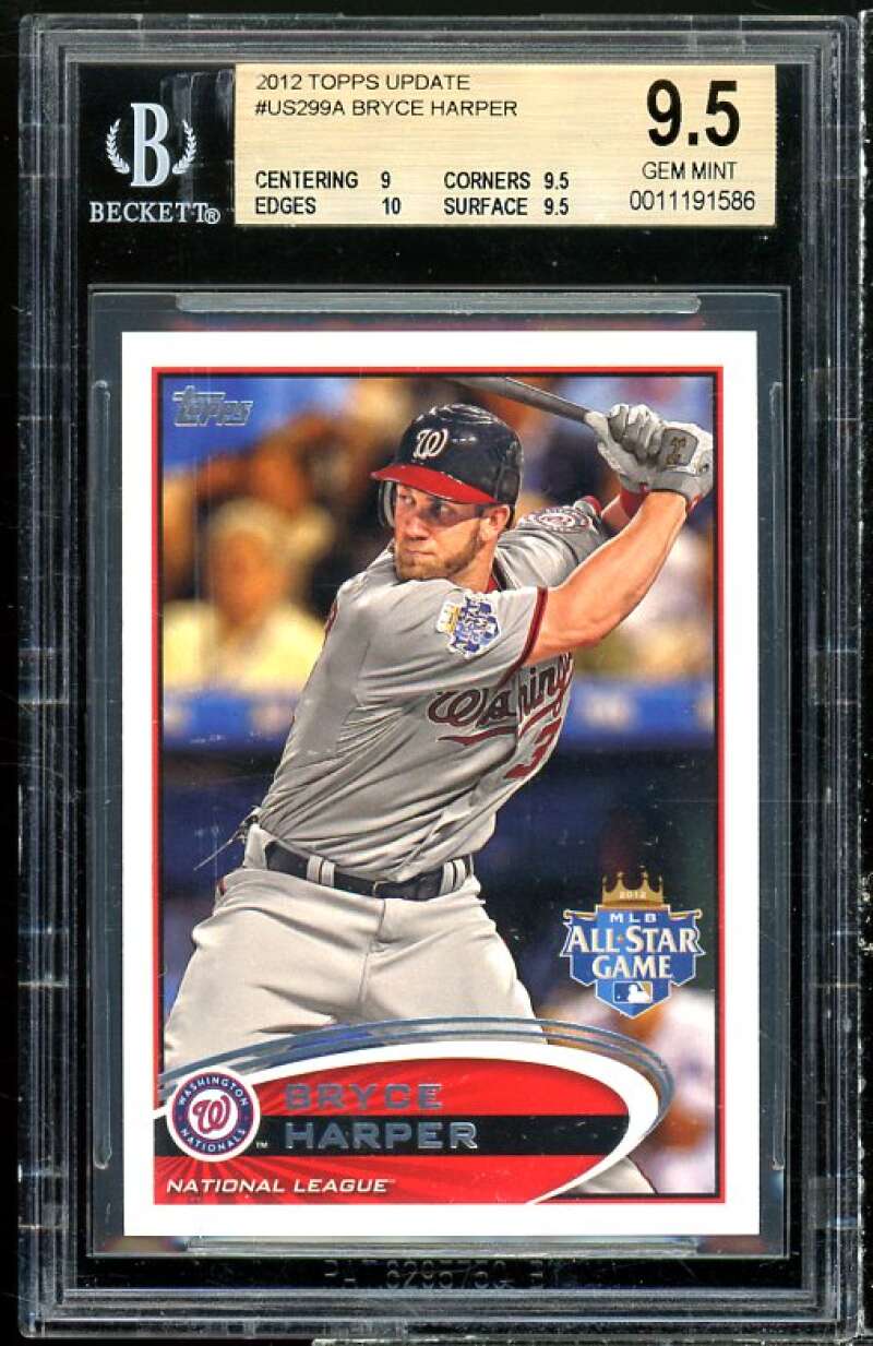 Bryce Harper Card 2012 Topps Update #us299a BGS 9.5 (9 9.5 10 9.5) Image 1