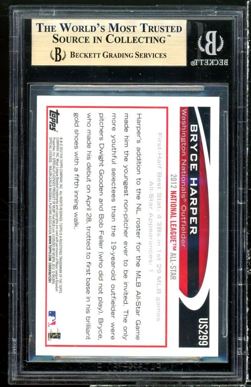 Bryce Harper Card 2012 Topps Update #us299a BGS 9.5 (9 9.5 10 9.5) Image 2