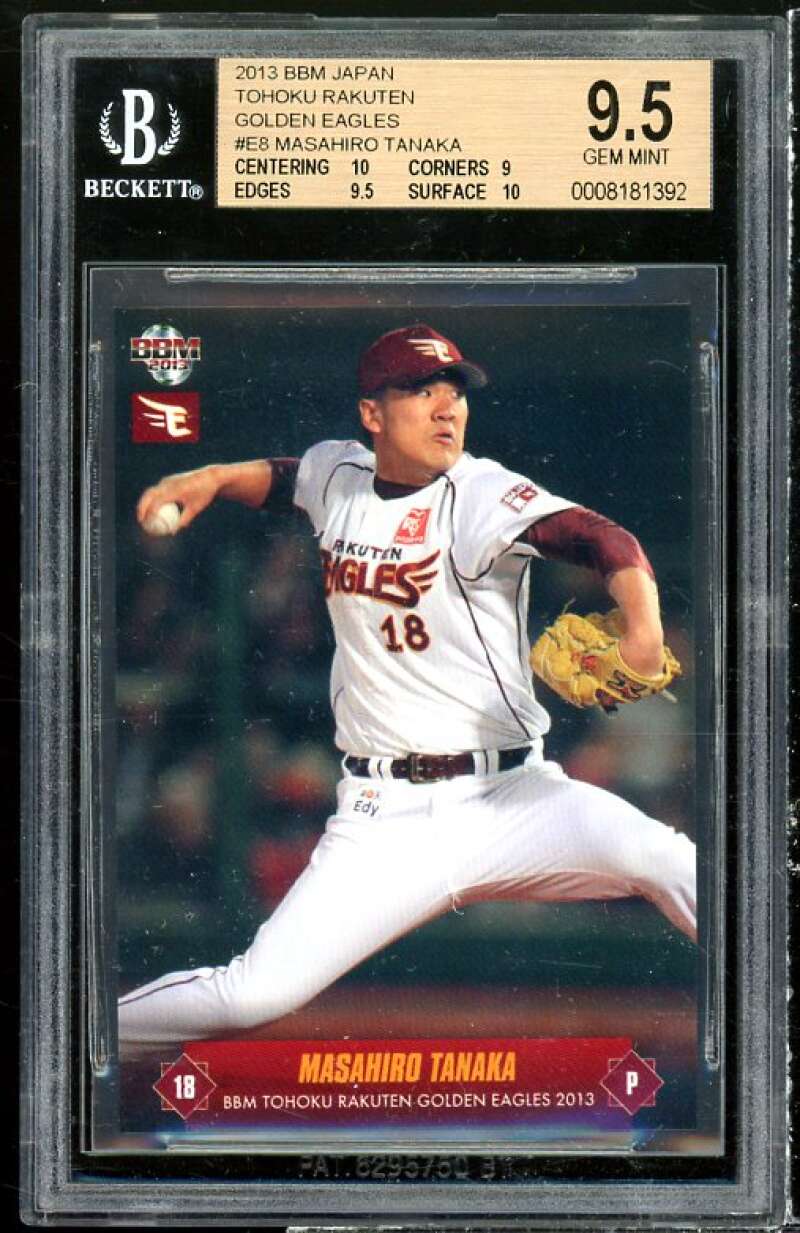 Masahiro Tanaka Rookie 2013 BBM Japan Masahiro Tanaka #e8 BGS 9.5 (10 9 9.5 10) Image 1