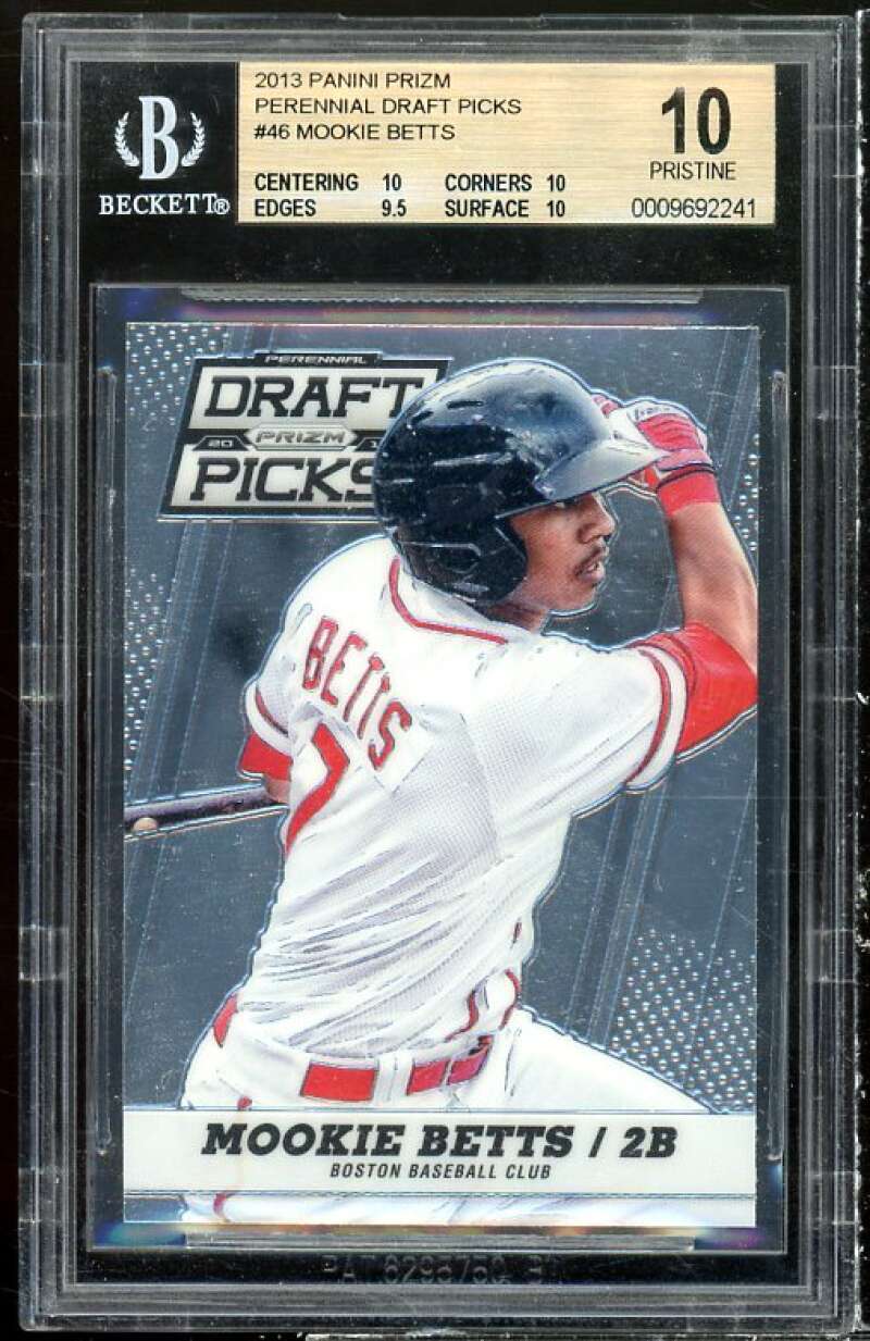 Mookie Betts Rookie Card 2013 Panini Prizm Perennial DP #46 (PRISTINE) BGS 10 Image 1