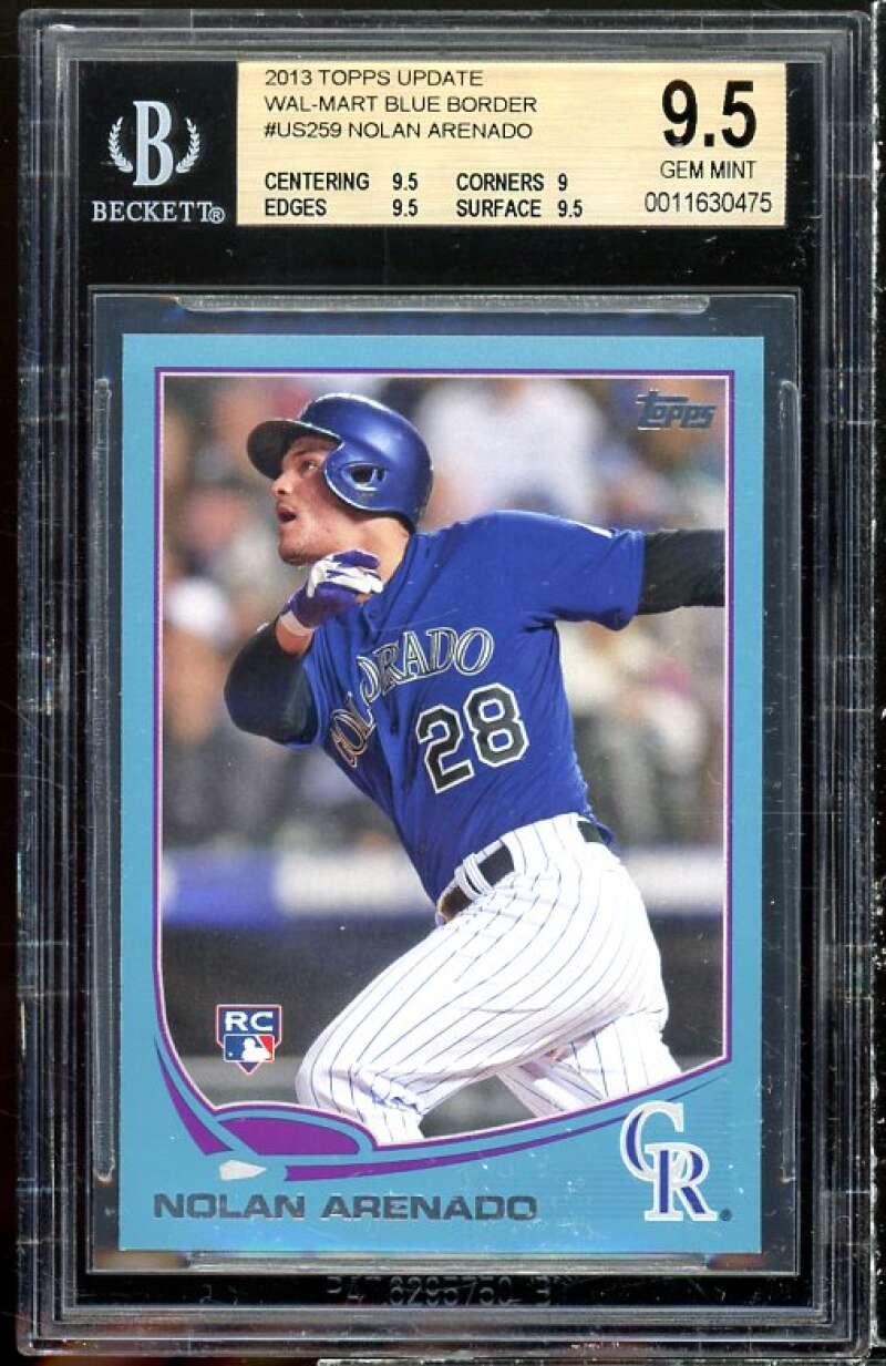 Nolan Arenado Rookie Card 2013 Topps Update Wal-Mart Blue Border #US259 BGS 9.5 Image 1