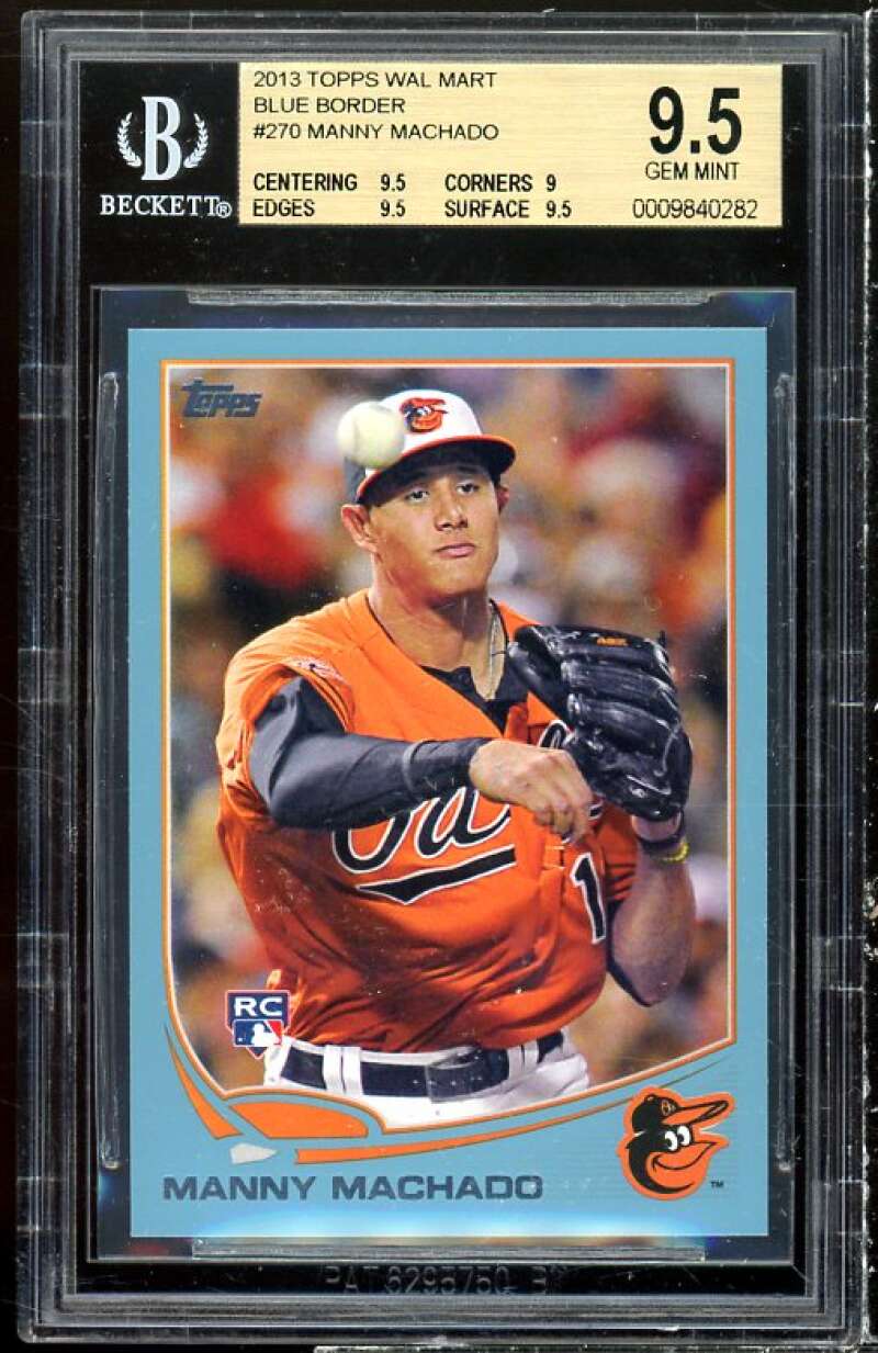 Manny Machado Rookie Card 2013 Topps Update Wal-Mart Blue Border #US259 BGS 9.5 Image 1