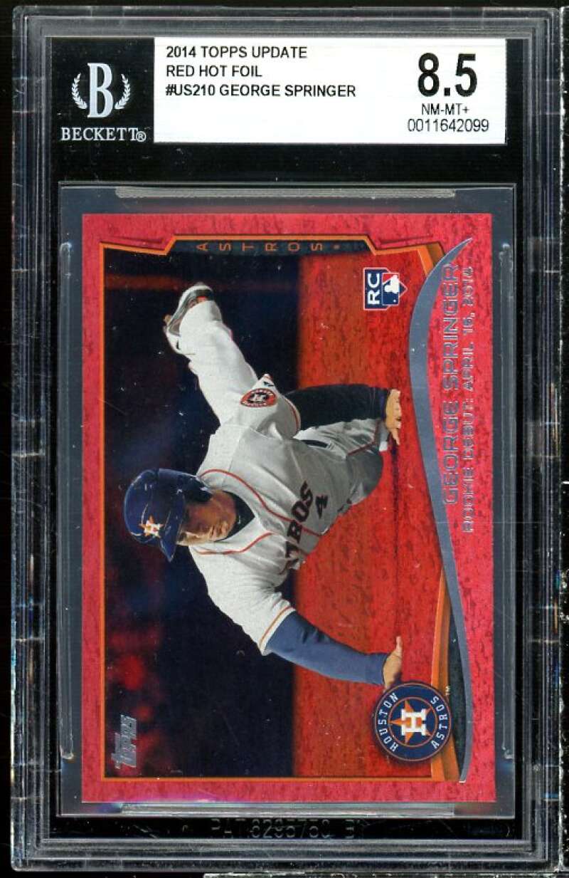 George Springer Rookie Card 2014 Topps Update Red Hot Foil #US-210 BGS 8.5 Image 1