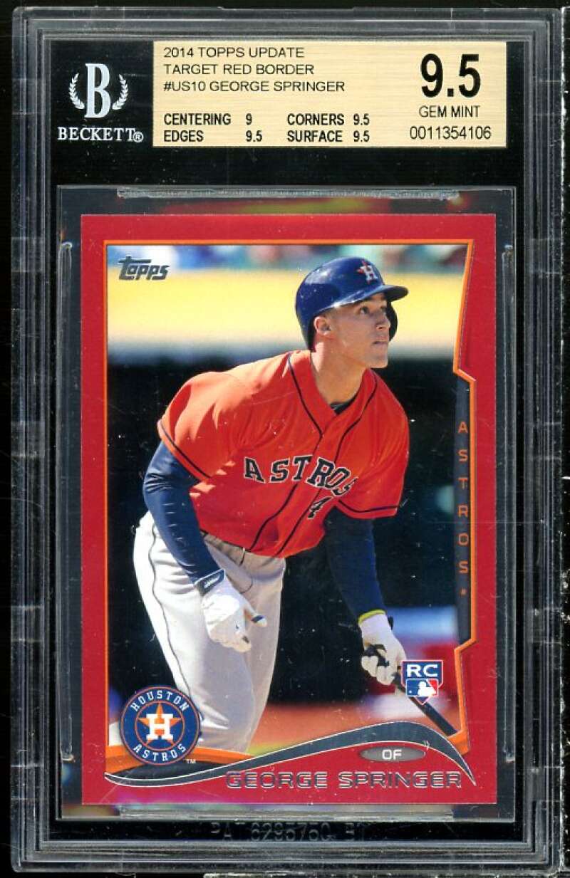 George Springer Rookie Card 2014 Topps Update Target Red Border #US-10 BGS 9.5 Image 1