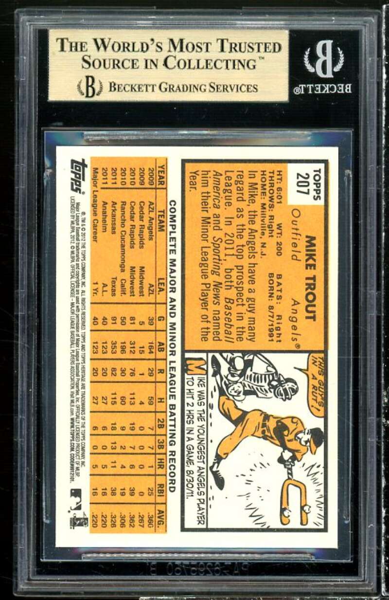 Mike Trout Card 2012 Topps Heritage #207 BGS 9.5 (9.5 9 9.5 9.5) Image 2