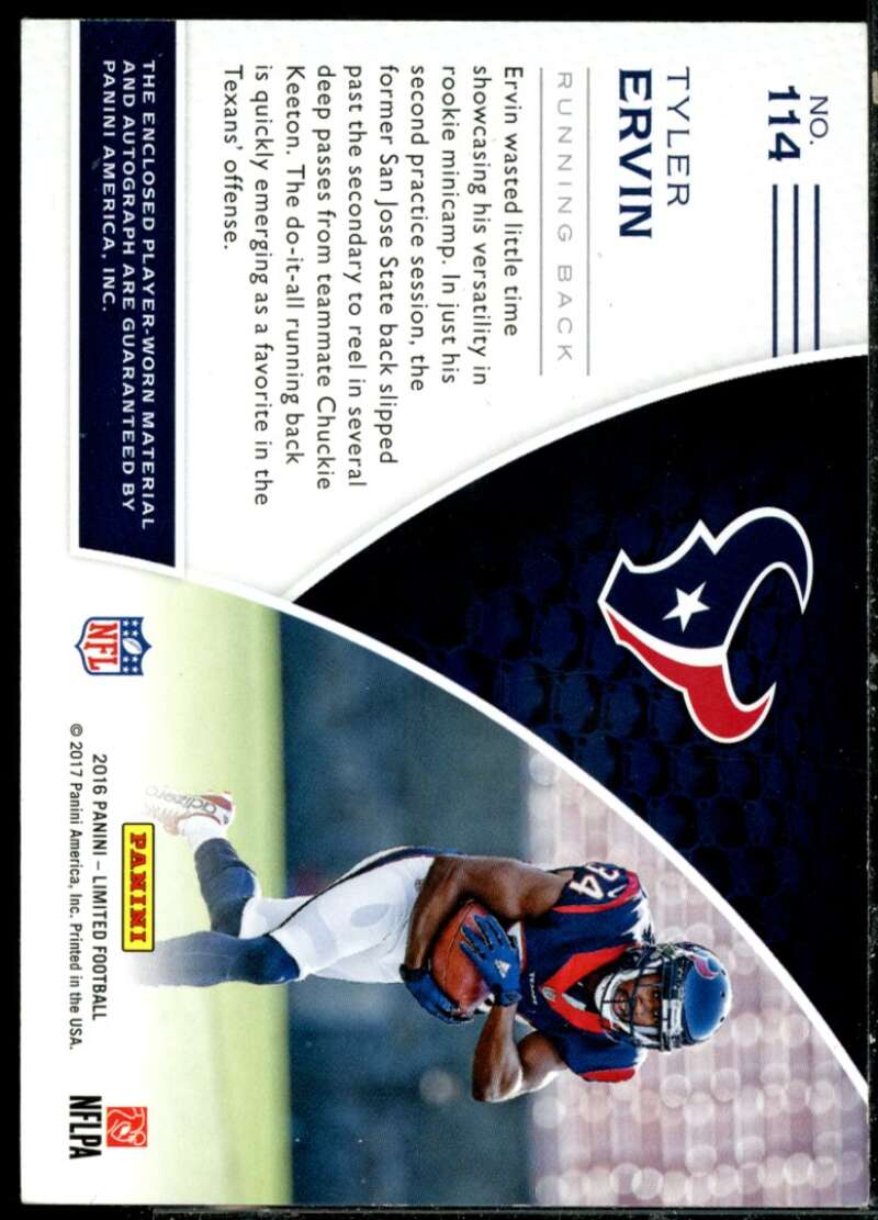 Tyler Ervin JSY AU/299 Rookie Card 2016 Limited #114  Image 2