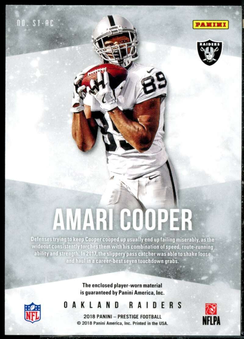 Amari Cooper Card 2018 Prestige Stars of the NFL Jerseys #12  Image 2