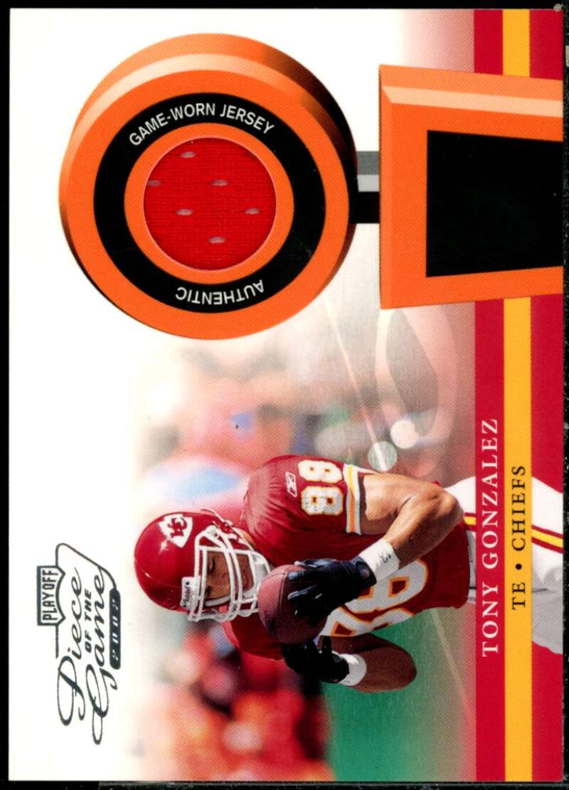 Tony Gonzalez JSY Card 2002 Playoff Piece of the Game Materials #54J  Image 1