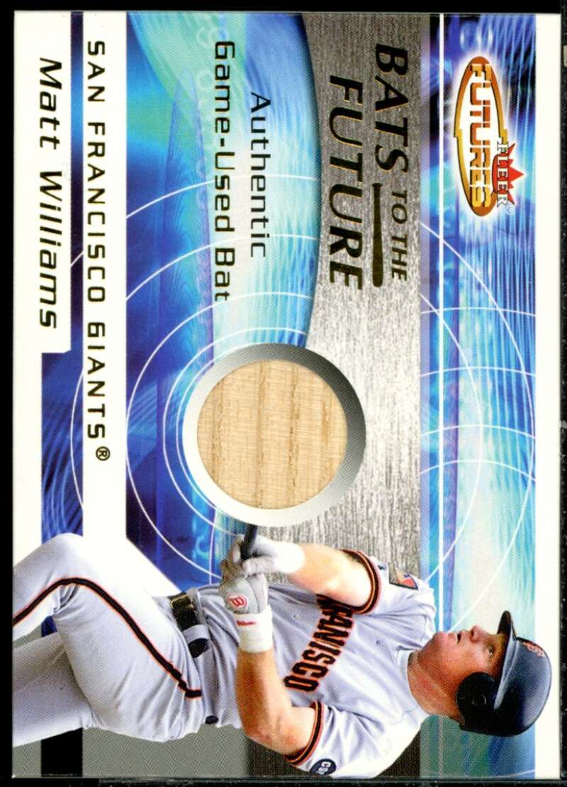 Matt Williams Card 2001 Fleer Futures Bats to the Future Game Bat #23  Image 1