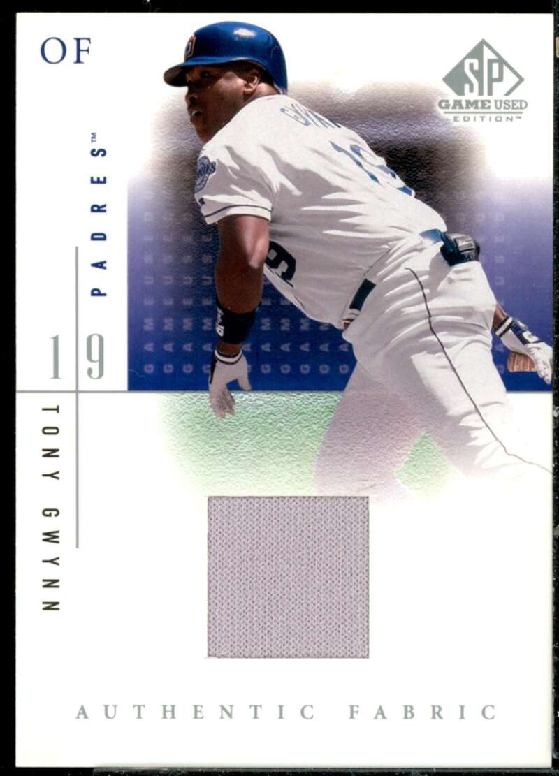 Tony Gwynn DP Card 2001 SP Game Used Edition Authentic Fabric #TGW  Image 1