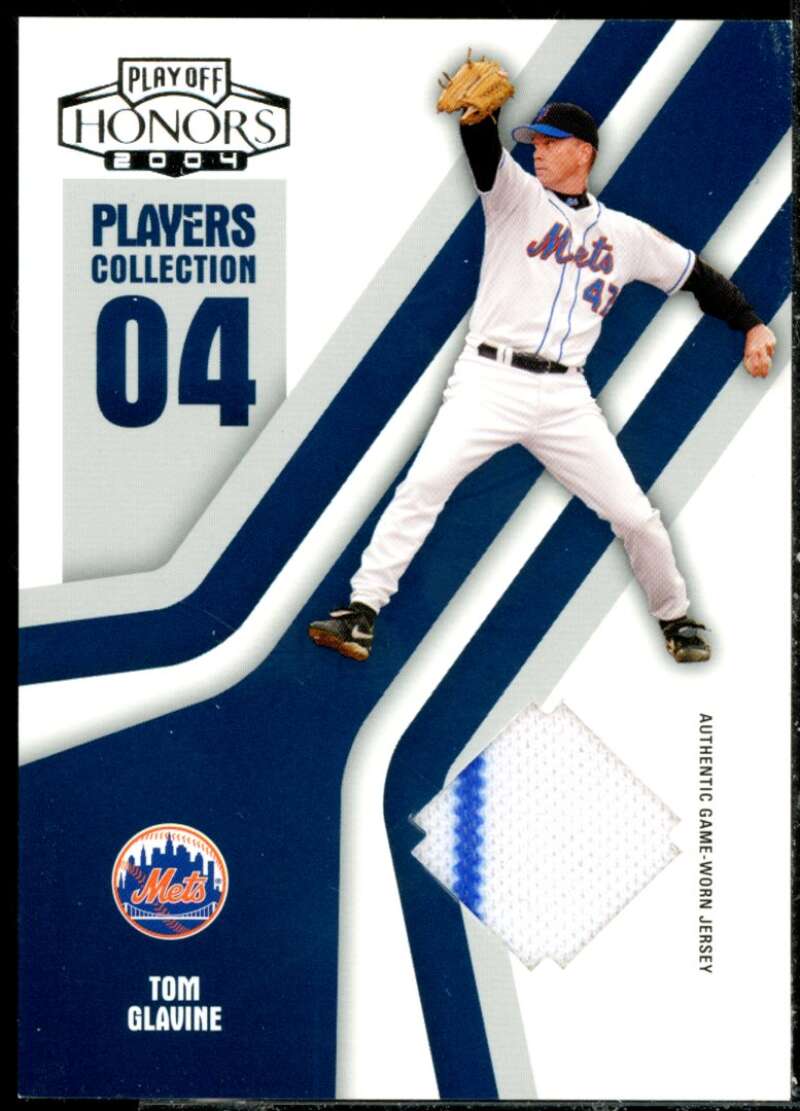 Tom Glavine Mets Card 2004 Playoff Honors Players Collection Jersey Blue #96  Image 1