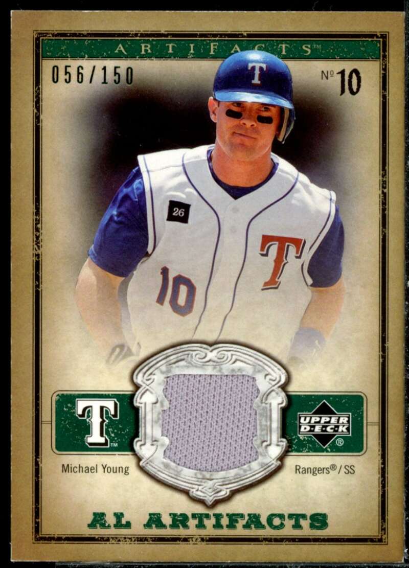 Michael Young Jsy Card 2006 Artifacts AL/NL Artifacts Green #MYA  Image 1