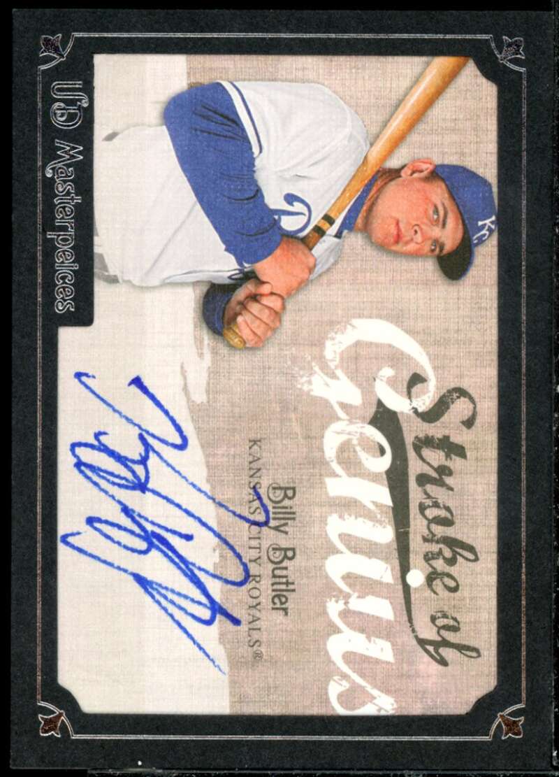 Billy Butler Rookie Card 2007 UD Masterpieces Stroke of Genius Signatures #BB  Image 1