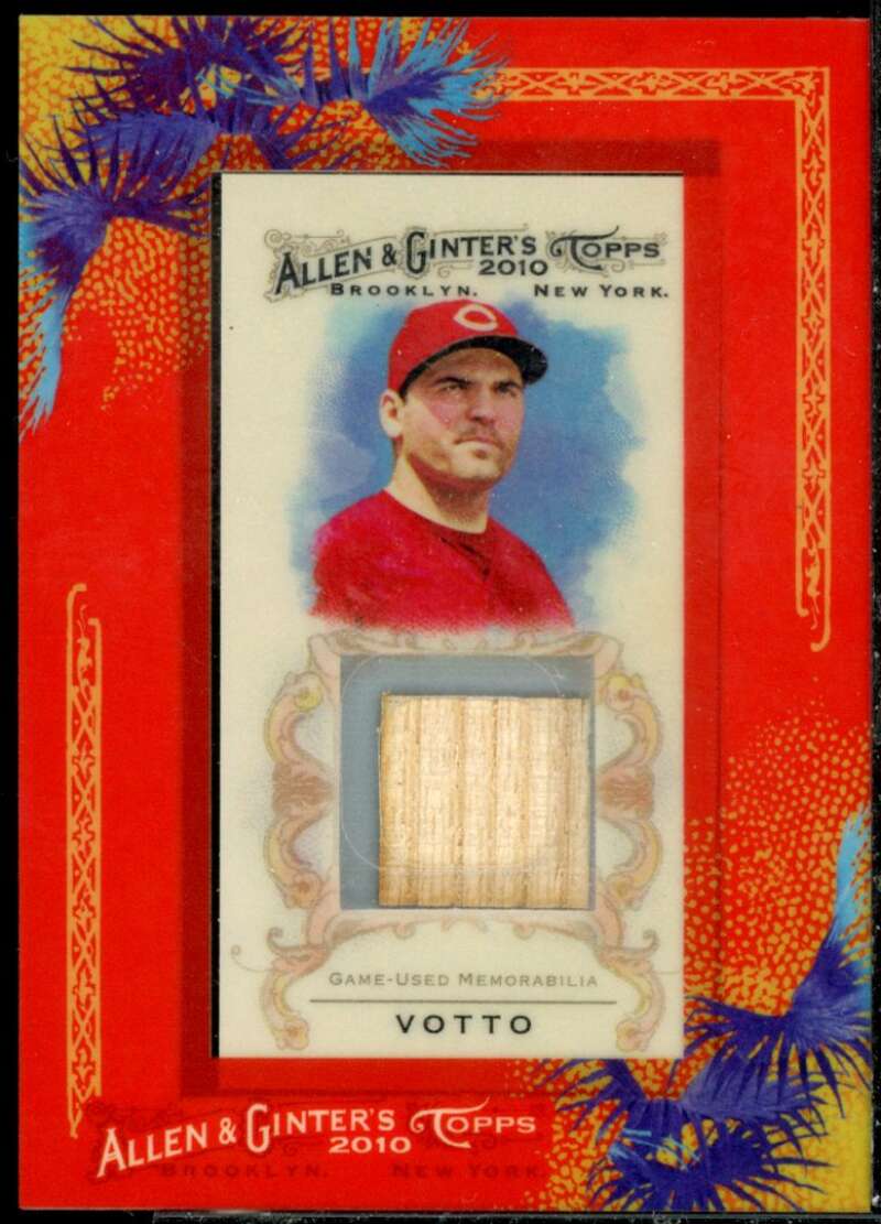 Joey Votto Card 2010 Topps Allen and Ginter Relics #JV  Image 1