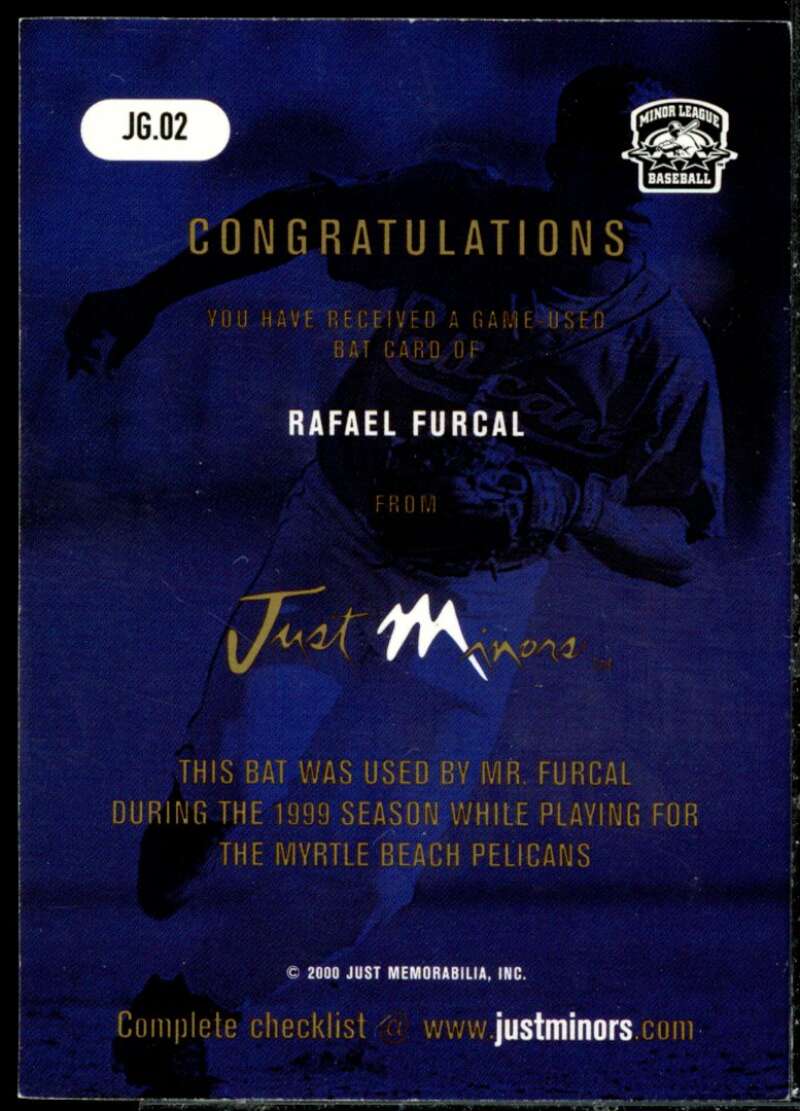 Rafael Furcal Bat IM Card 2000 Just Gamers #JG2  Image 2