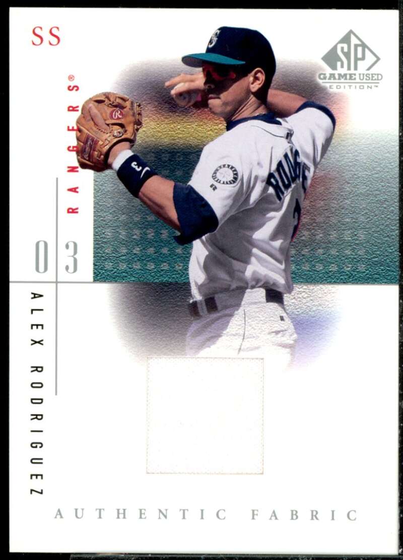 Alex Rodriguez Rangers Card 2001 SP Game Used Edition Authentic Fabric #ARH  Image 1