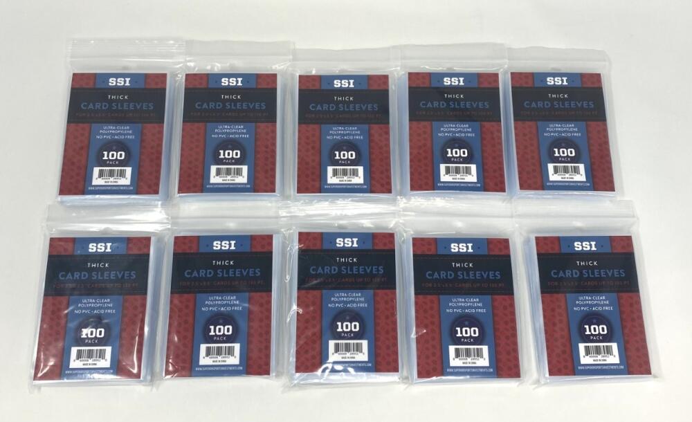 100 Packs Jersey Thick Card Penny Sleeves Superior Sports Investments 10000 Total Image 5