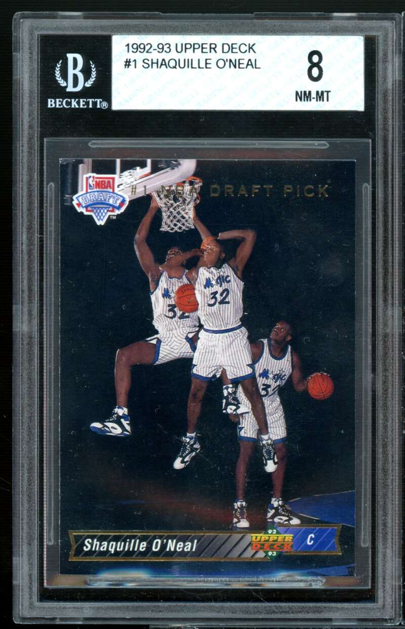 Shaquille O'Neal Rookie Card 1992-93 Upper Deck #1 BGS 8 (9.5 7.5 8 8) Image 1