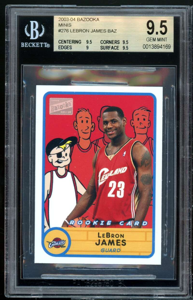 LeBron James Rookie Card 2003-04 Bazooka Minis #276 BGS 9.5 (9.5 9.5 9 9.5) Image 1
