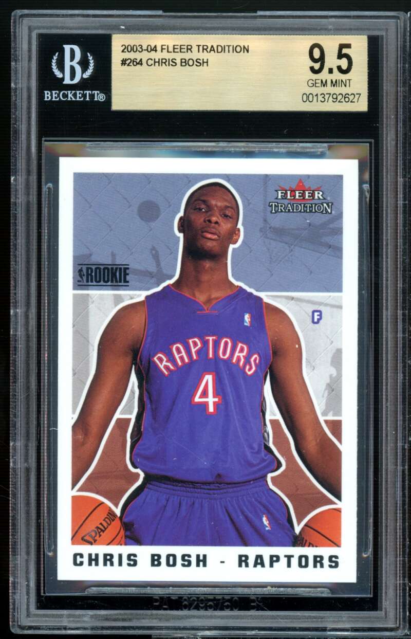 Chris Bosh Rookie Card 2003-04 Fleer Tradition #265 BGS 9.5 Image 1