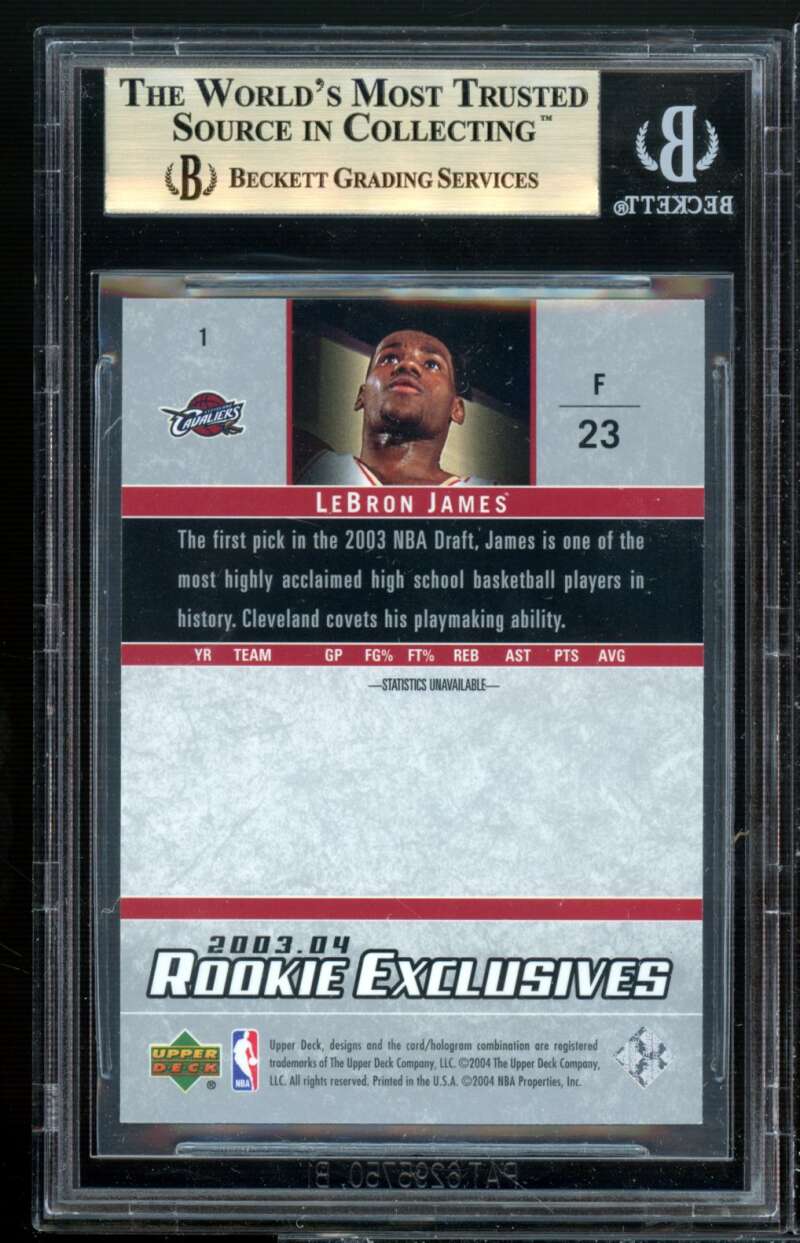 Lebron James 2003-04 Upper Deck Rookie Exclusives #1 BGS 9.5 (9.5 9 9.5 10) Image 2