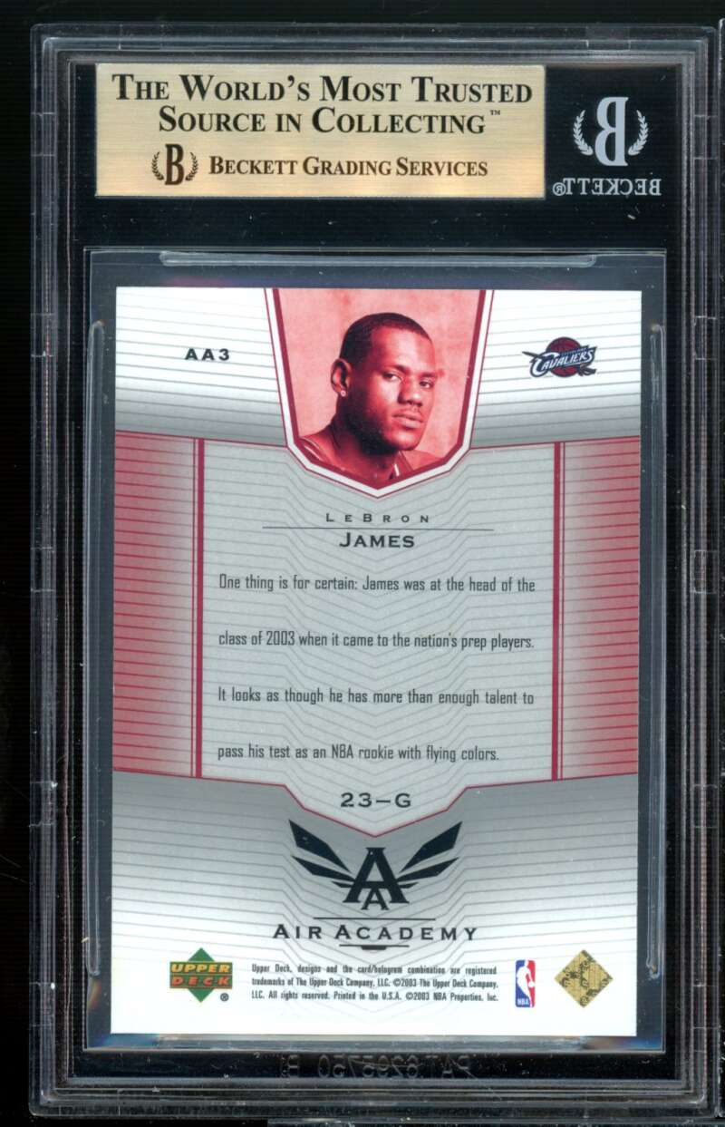 LeBron James Rookie Card 2003-04 Upper Deck Air Academy #AA3 (PRISTINE) BGS 10 Image 2