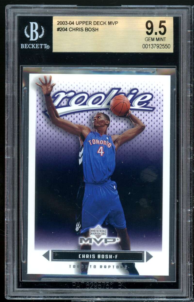 Chris Bosh Rookie Card 2003-04 Upper Deck MVP #204 BGS 9.5 Image 1