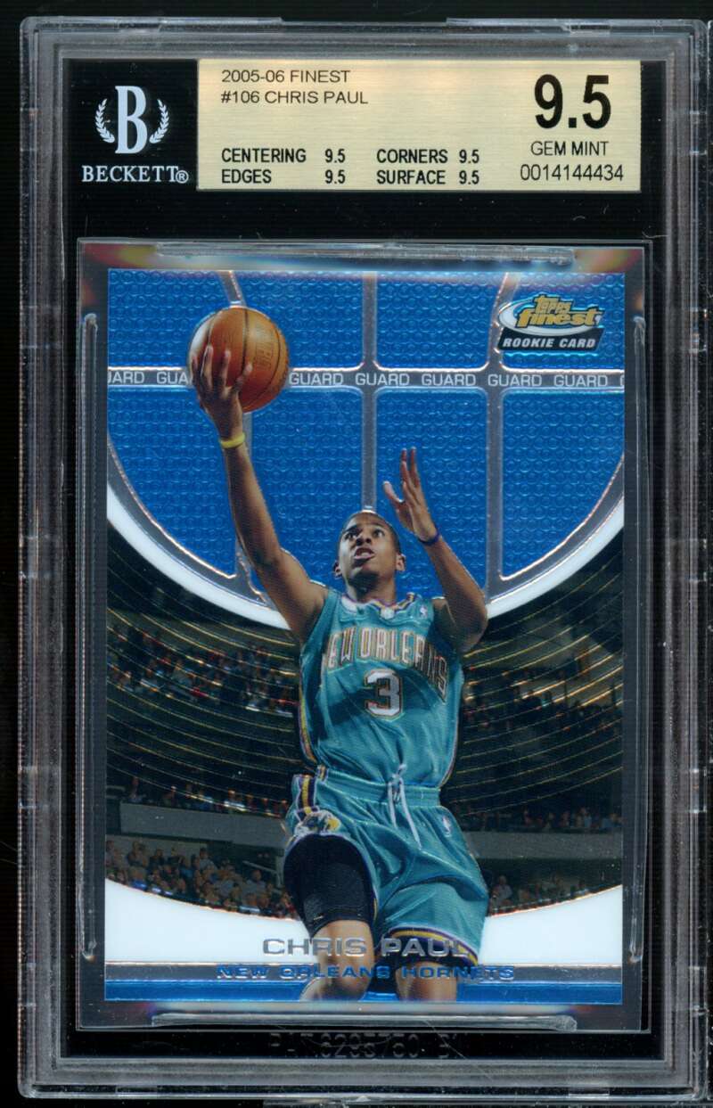 Chris Paul Rookie Card 2005-06 Finest #106 BGS 9.5 (9.5 9.5 9.5 9.5) Image 1