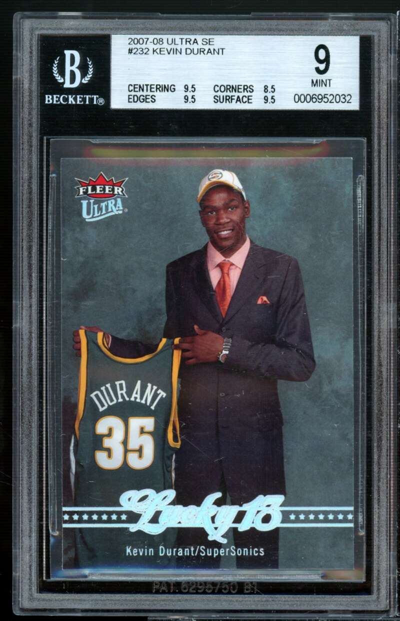 Kevin Durant Rookie Card 2007-08 Ultra SE #232 BGS 9 (9.5 8.5 9.5 9.5) Image 1