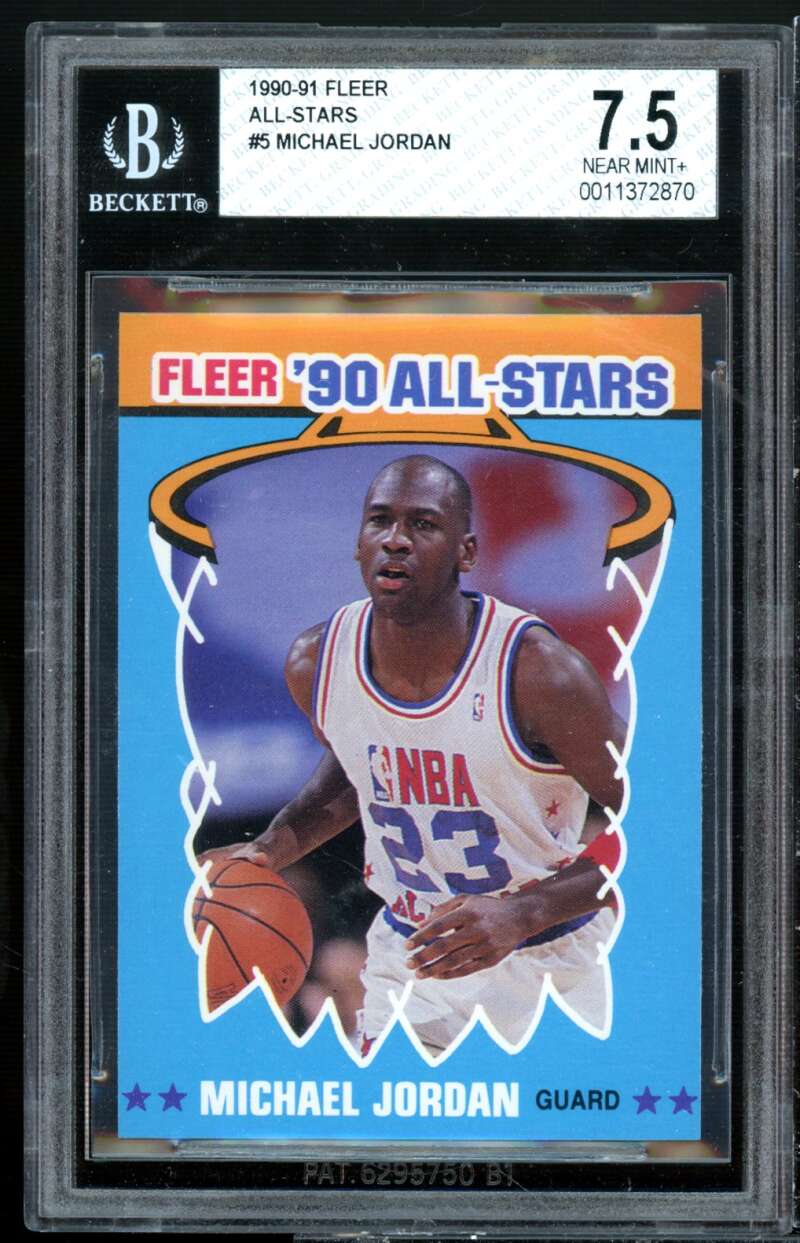 Michael Jordan Card 1990-91 Fleer All-Stars #5 BGS 7.5 Image 1