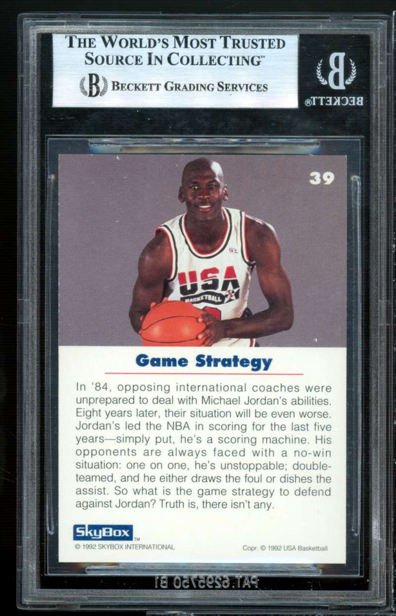 Michael Jordan Card 1992 SkyBox USA #39 BGS 9 (9.5 9 9 9) Image 2