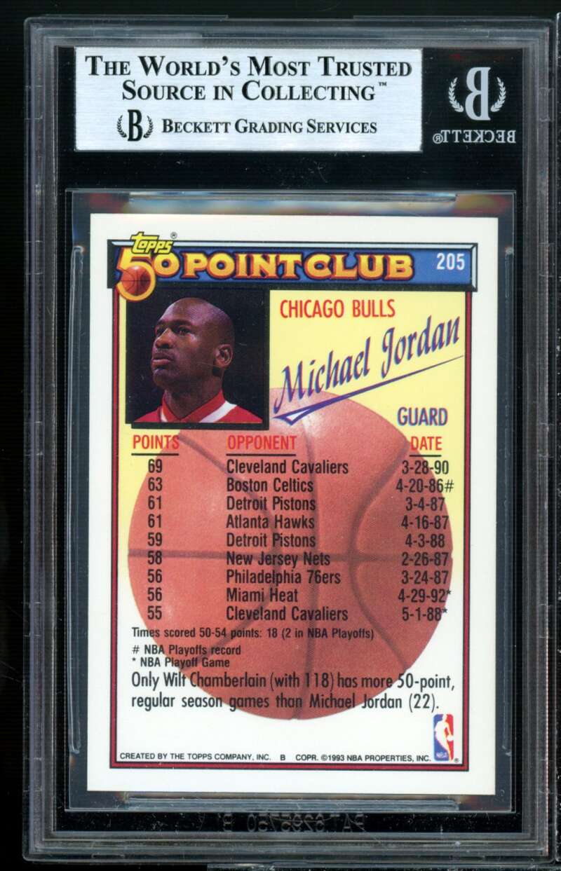Michael Jordan Card 1992-93 Topps Gold #205 BGS 8.5 (9.5 9.5 8.5 8.5) Image 2