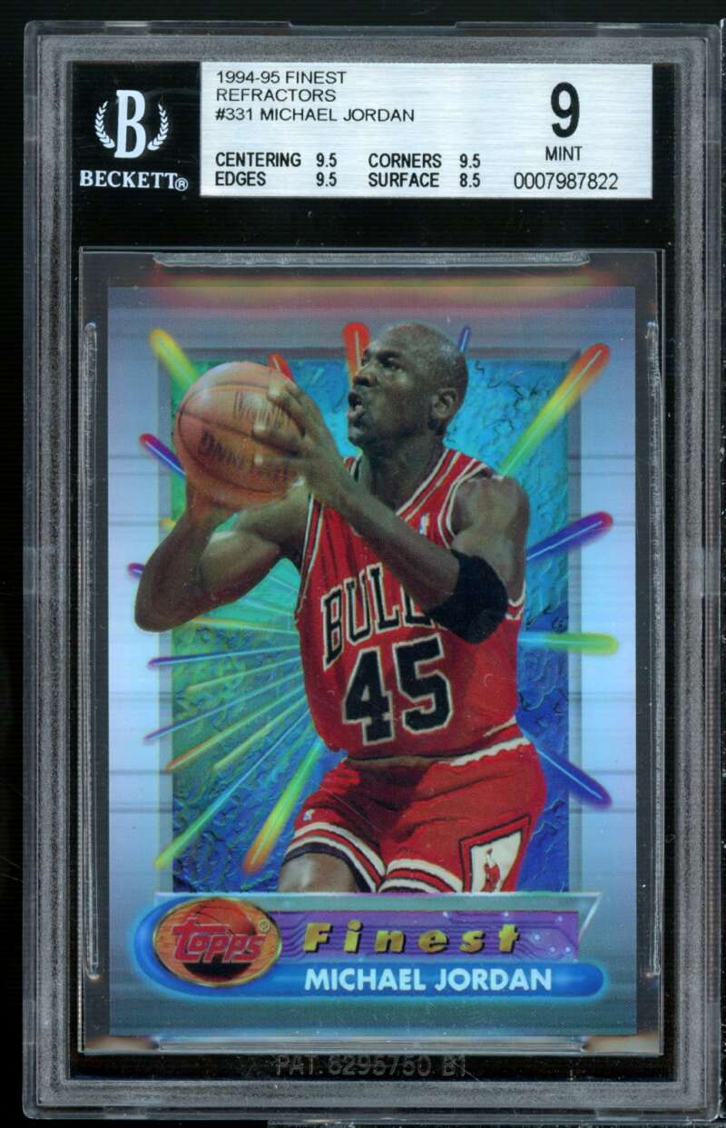Michael Jordan Card 1994-95 Finest Refractors #331 BGS 9 (9.5 9.5 9.5 8.5) Image 1
