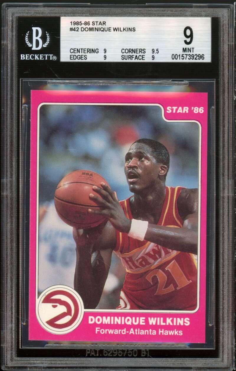 Dominique Wilkins Card 1985-86 Star #42 BGS 9 (9 9.5 9 9) Image 1