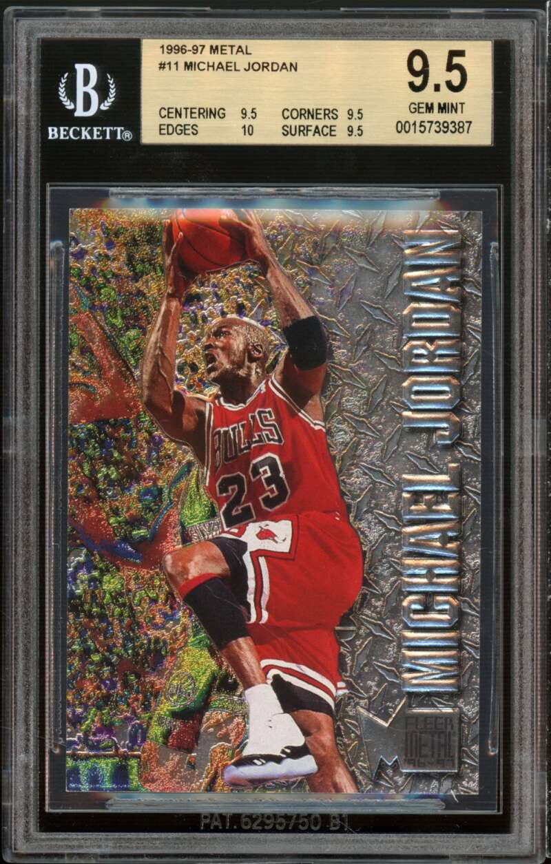 Michael Jordan Card 1996-97 Metal #11 BGS 9.5 (9.5 9.5 10 9.5) Image 1