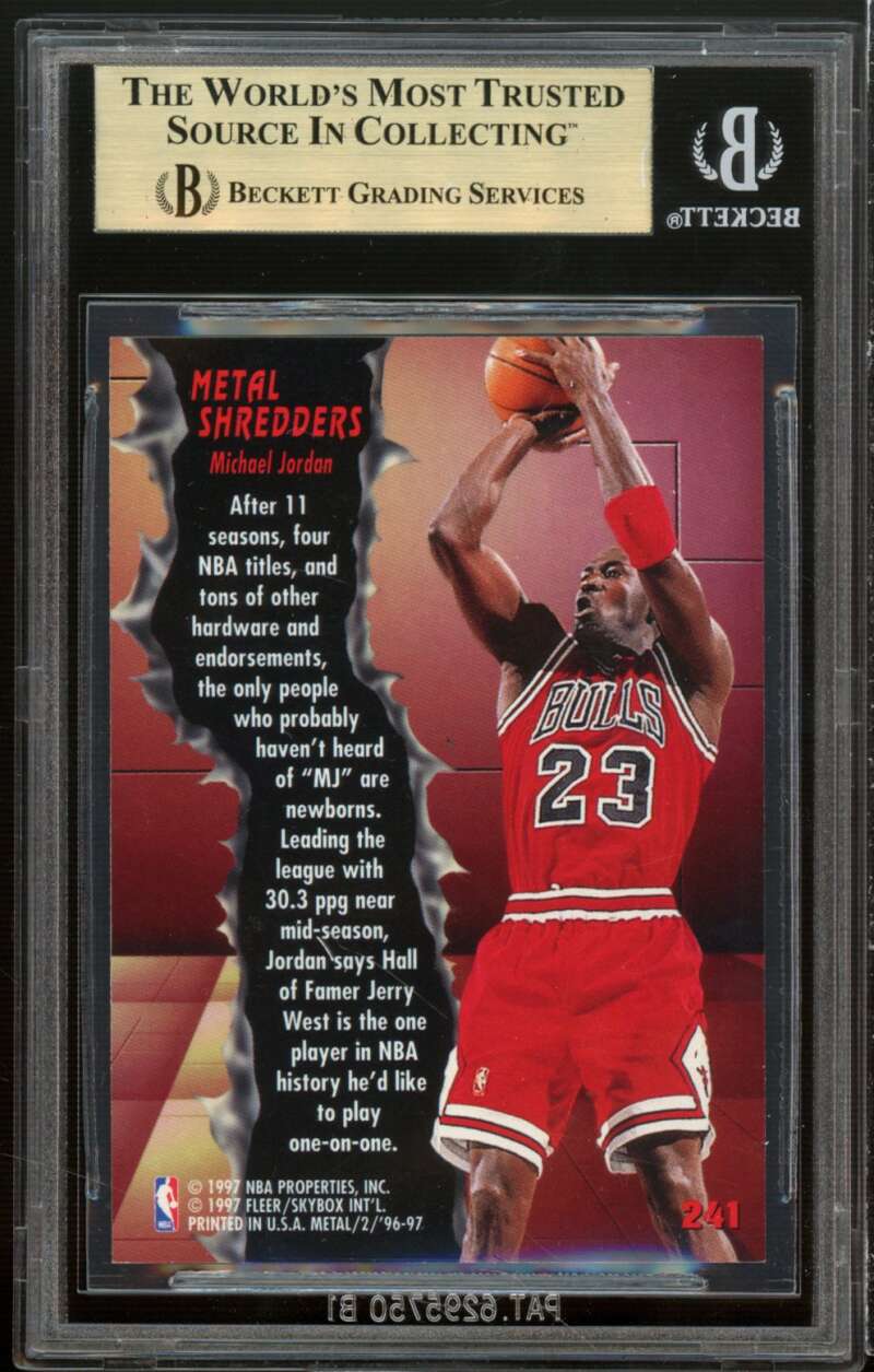 Michael Jordan Card 1996-97 Metal #241 BGS 9.5 (9.5 9 9.5 9.5) Image 2