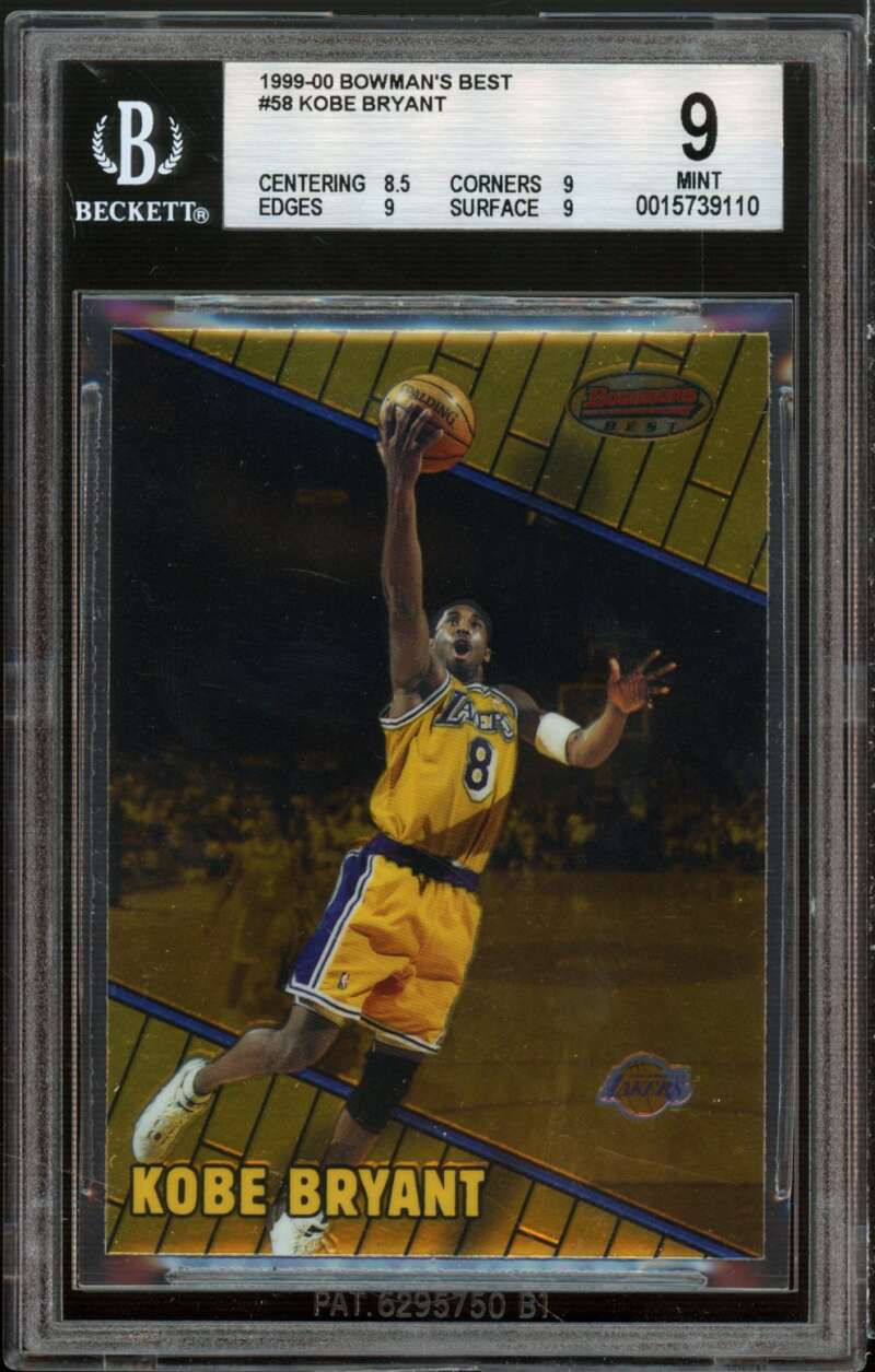 Kobe Bryant Card 1999-00 Bowman's Best #58 BGS 9 (8.5 9 9 9) Image 1